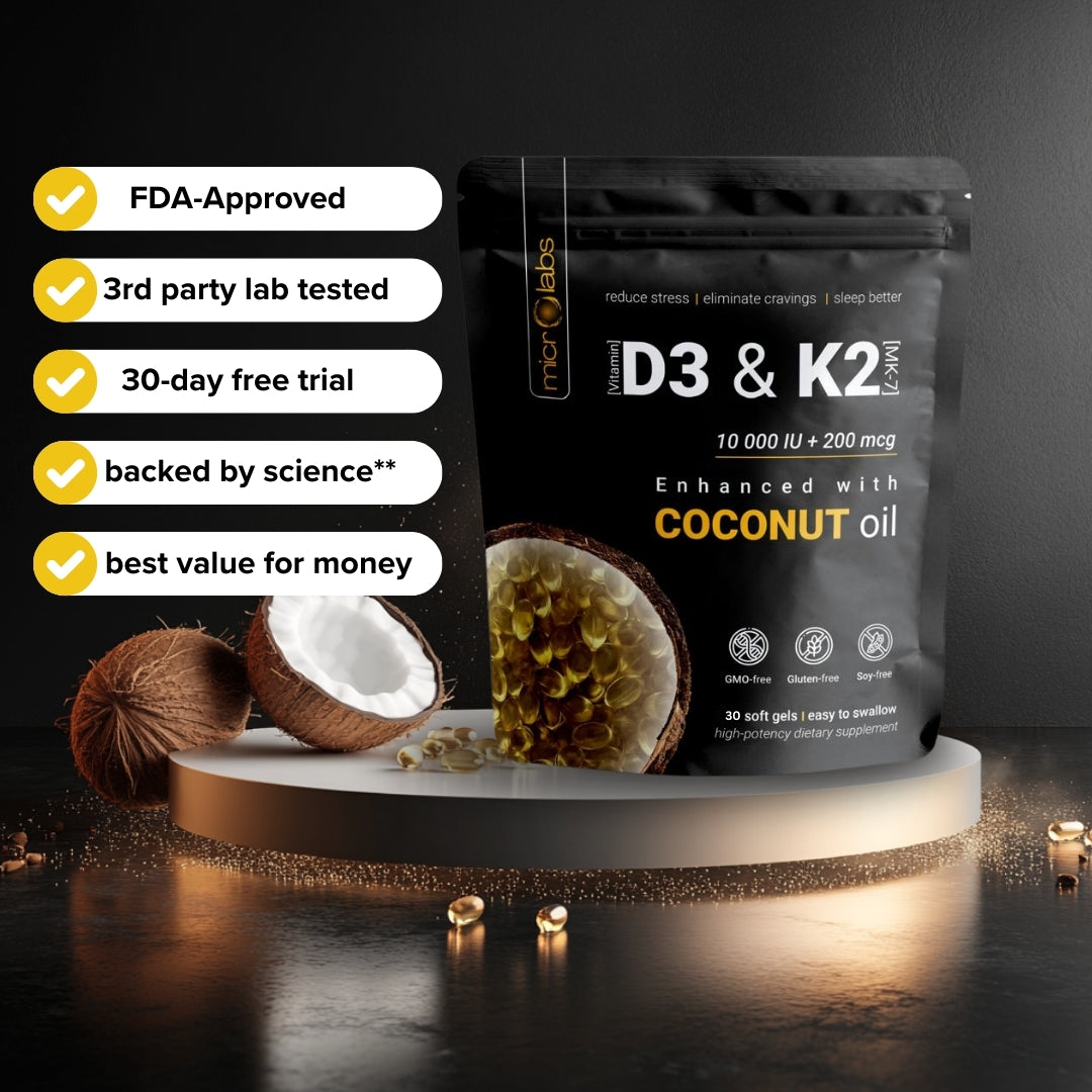 Vitamina D3 y K2 de alta potencia