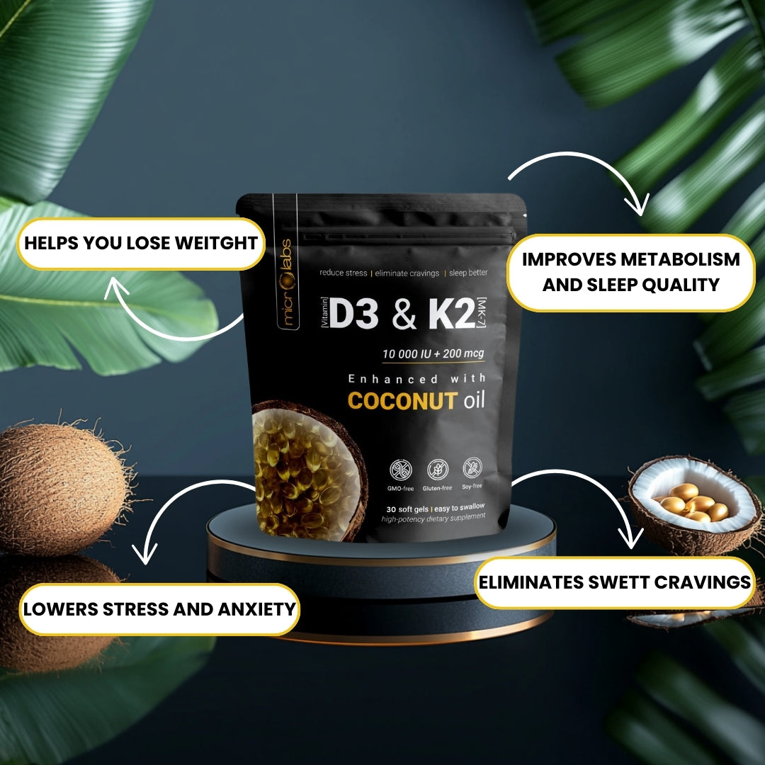 Vitamina D3 y K2 de alta potencia