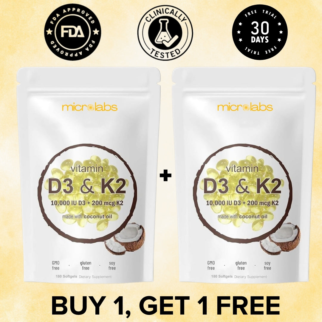 Microlabs High-Potency Vitamin D3 & K2 (Buy 1, Get 1 Free)